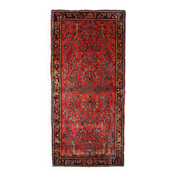 Handmade antique Persian Sarouk runner 3.2' x 7.10' (97cm x 241cm) 1900s - 1B708