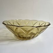 Yellow glass salad bowl
