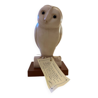 Signed owl statue