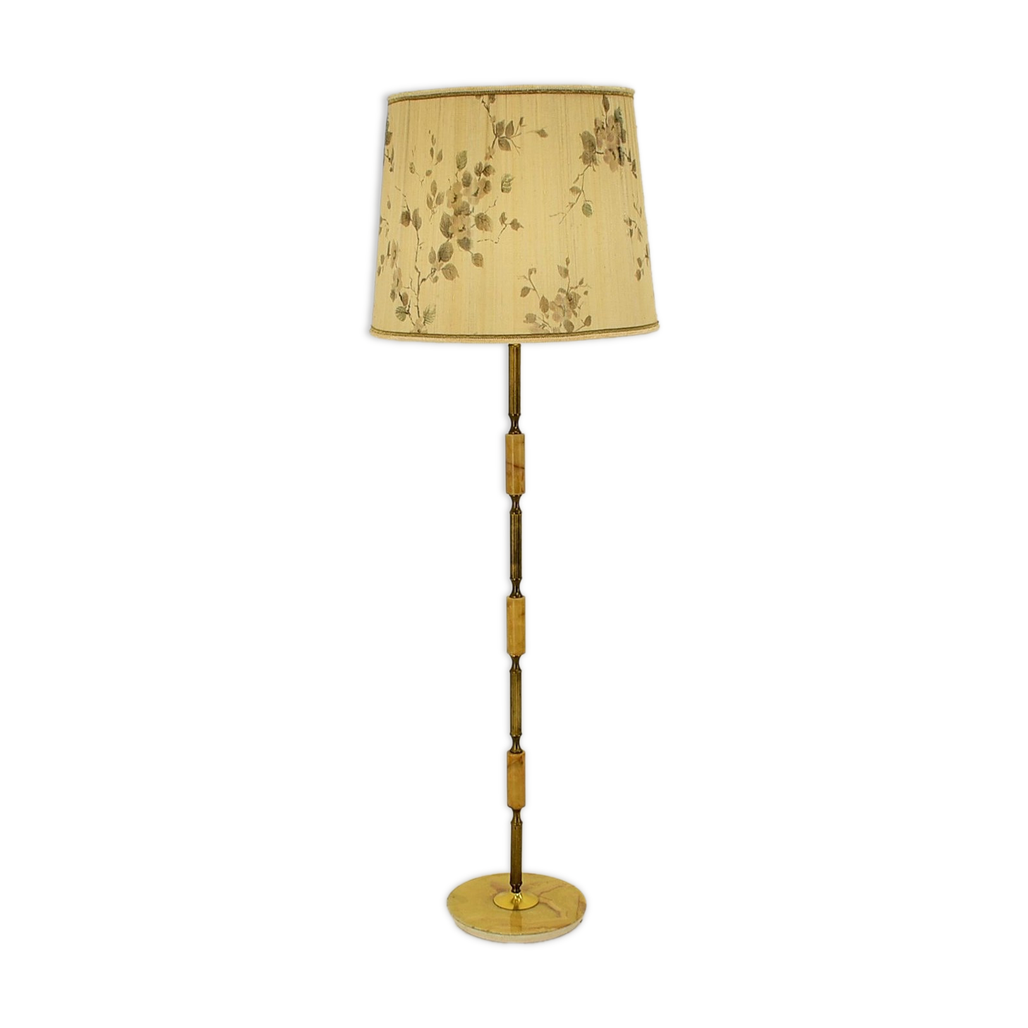Czechoslovakia mid-century floor lamp in alabaster and brass, 1950s