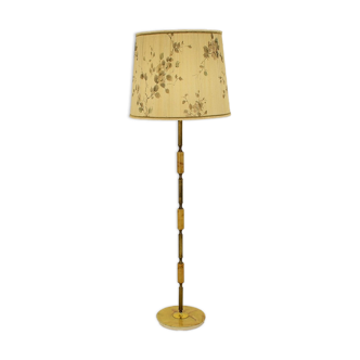 Tchécoslovaquie mid-century lampadaire en albâtre et laiton, années 1950