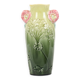 French Art Nouveau Vase Majolica Gustave De Bruyn 29cm
