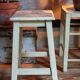 Wooden workshop stool with old patina
