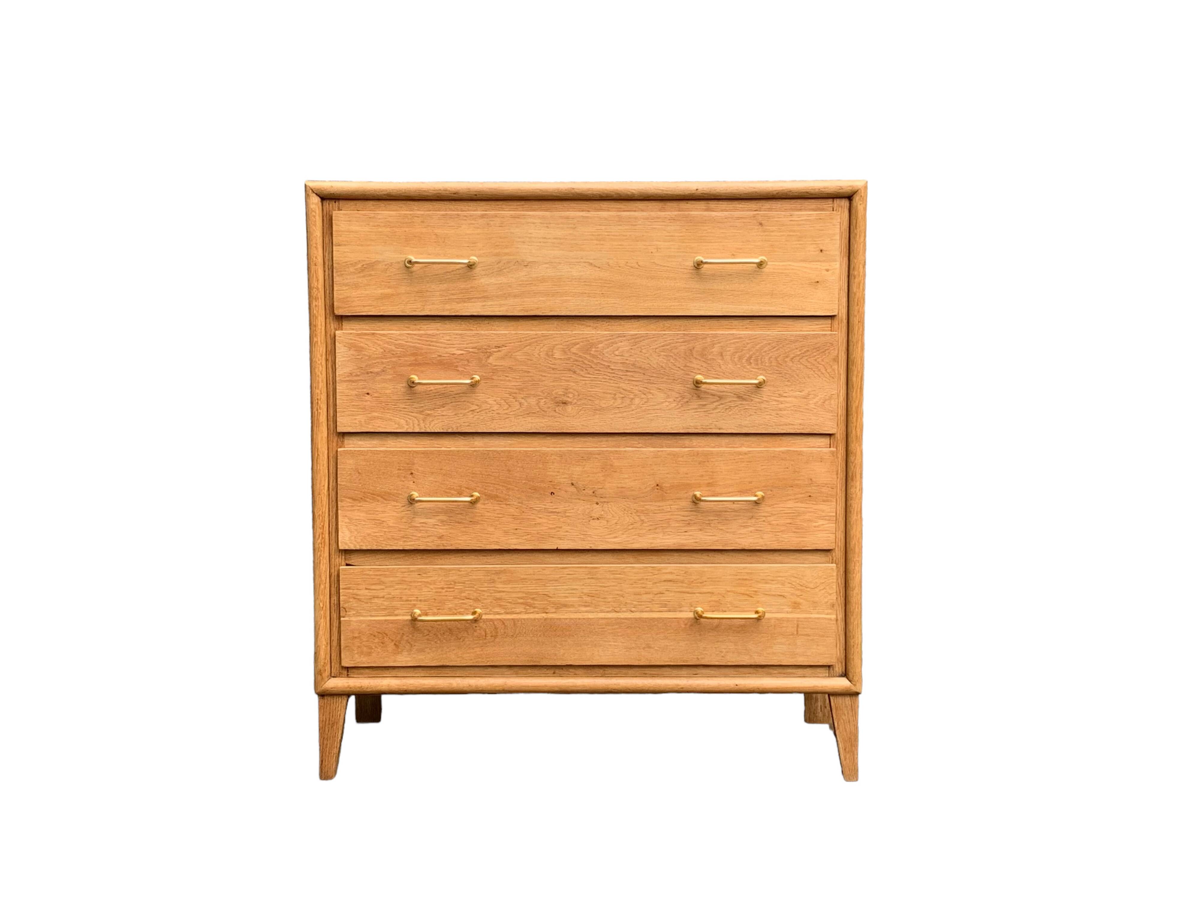 Commode pieds compas et chêne brut massif  1960