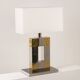 Geometric lamp in silver and gold metal. 1970s.