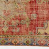 Red Oushak Vintage Carpet