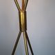 Italian brass lamppost 3 black diabolos spots - beiges mid-century style 1950s