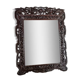 Old mirror carved wooden frame of dragons China, Vietnam, 73x57 cm