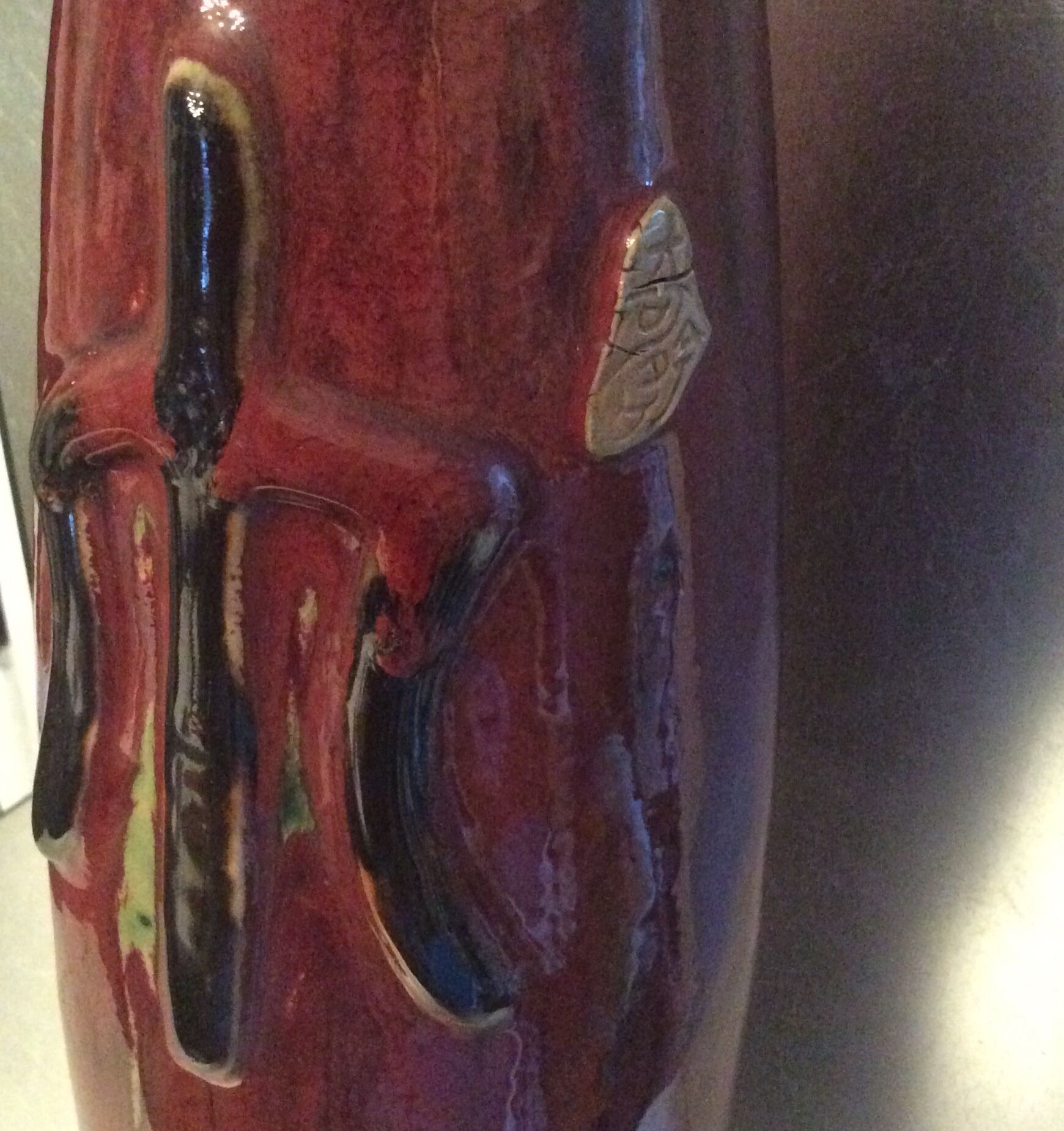 Vintage vase in glazed ceramic