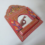 Old Moroccan mirror in pink wood Folk Art
