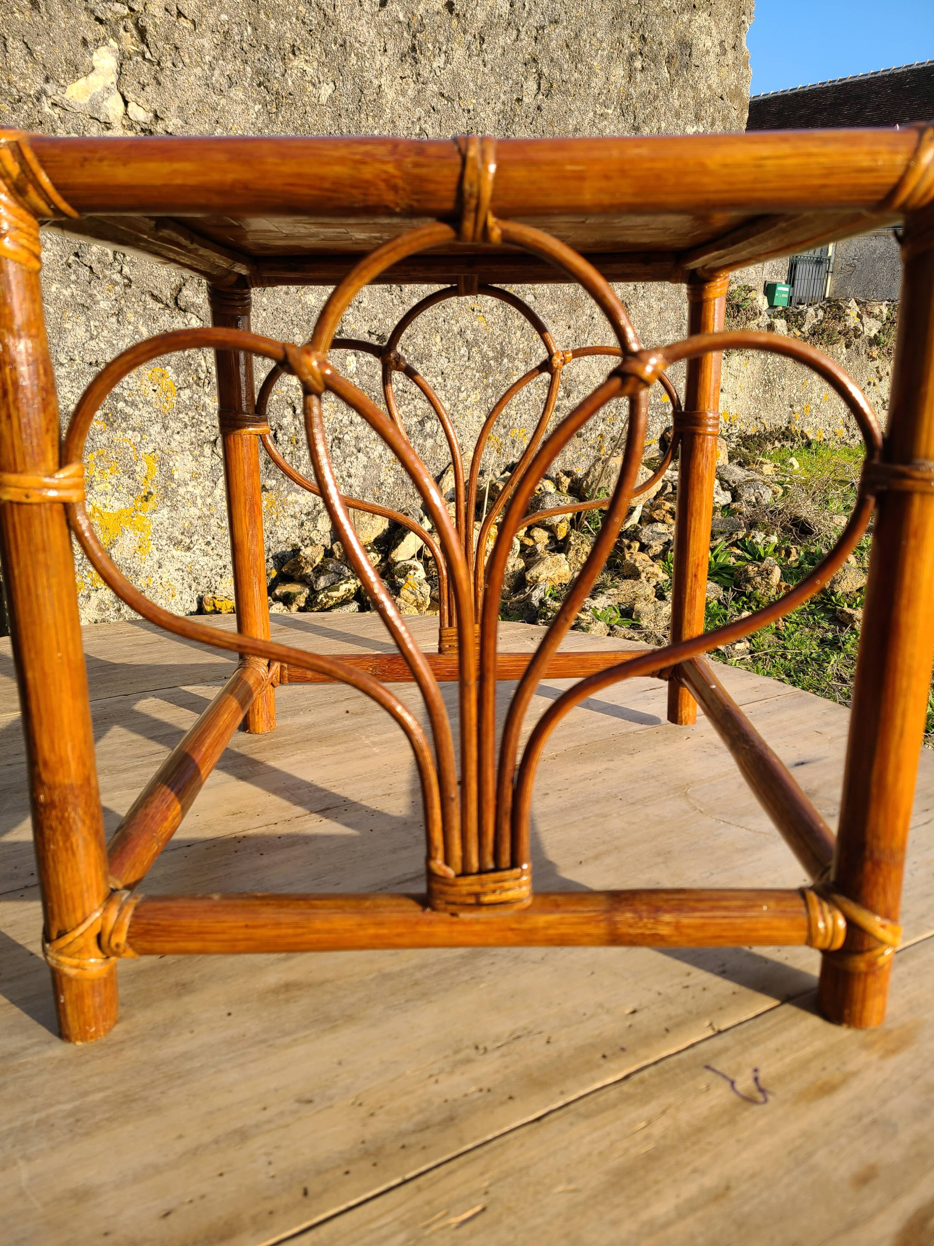 Vintage rattan sofa end