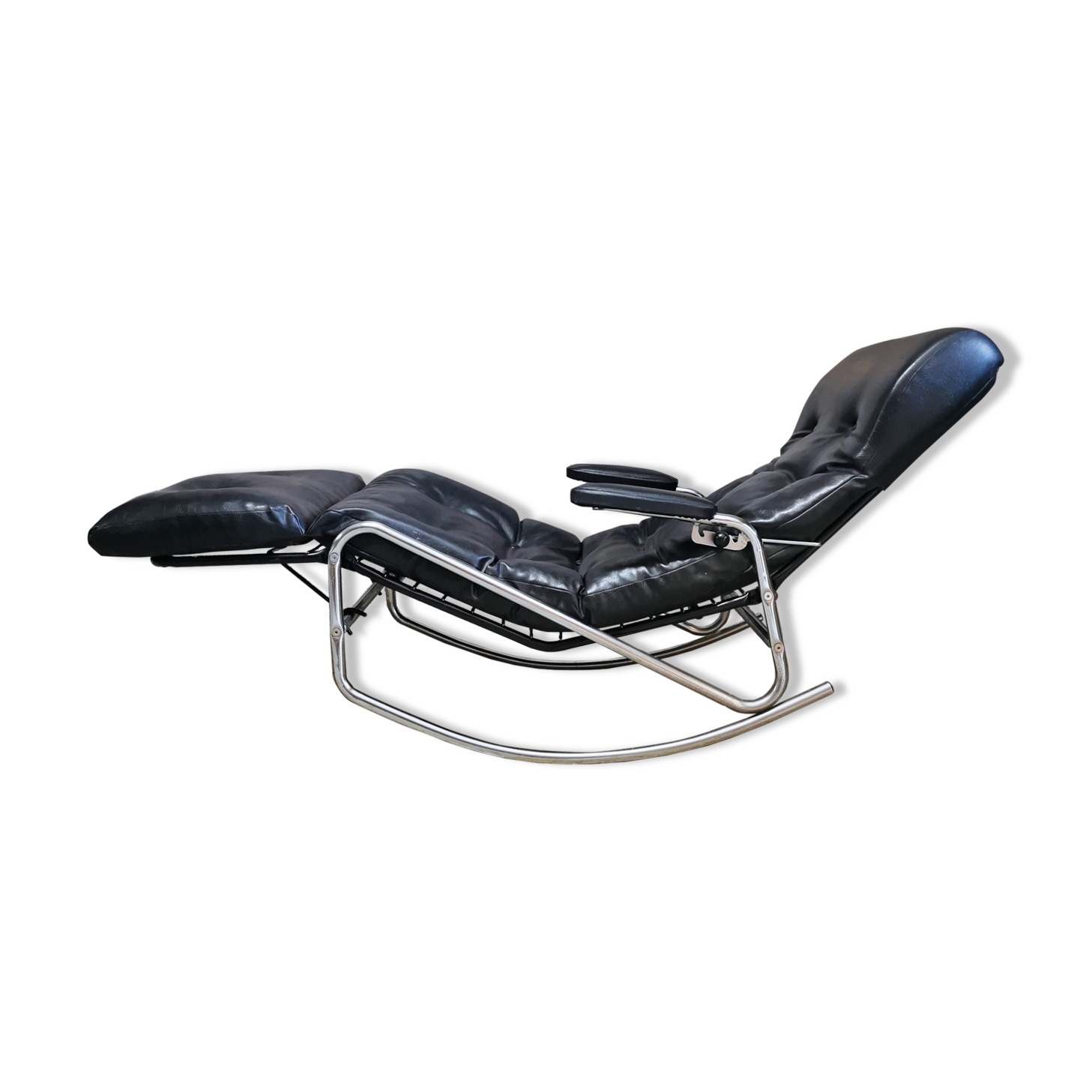 Black leather rocking chair, Banmüller