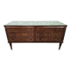 Vintage six-drawer oak chest of drawers with glass top, 1960