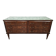 Vintage six-drawer oak chest of drawers with glass top, 1960