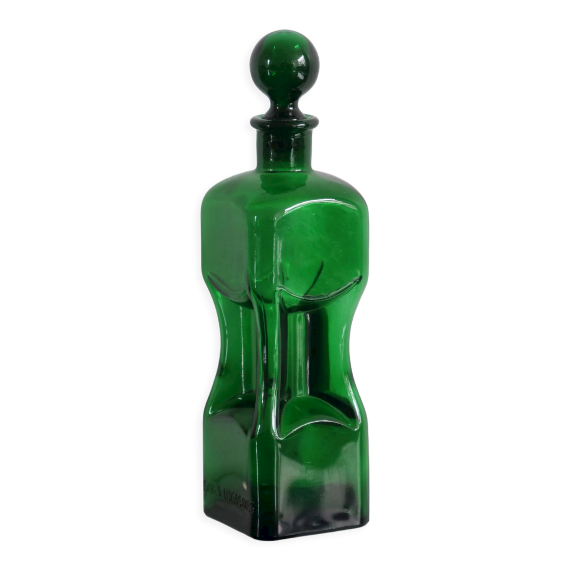 Erven Lucas Vintage Decanter Bowls Green Glass Canterer