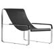 Contemporary Artisan Chaise Longue in aged silver steel and black leather