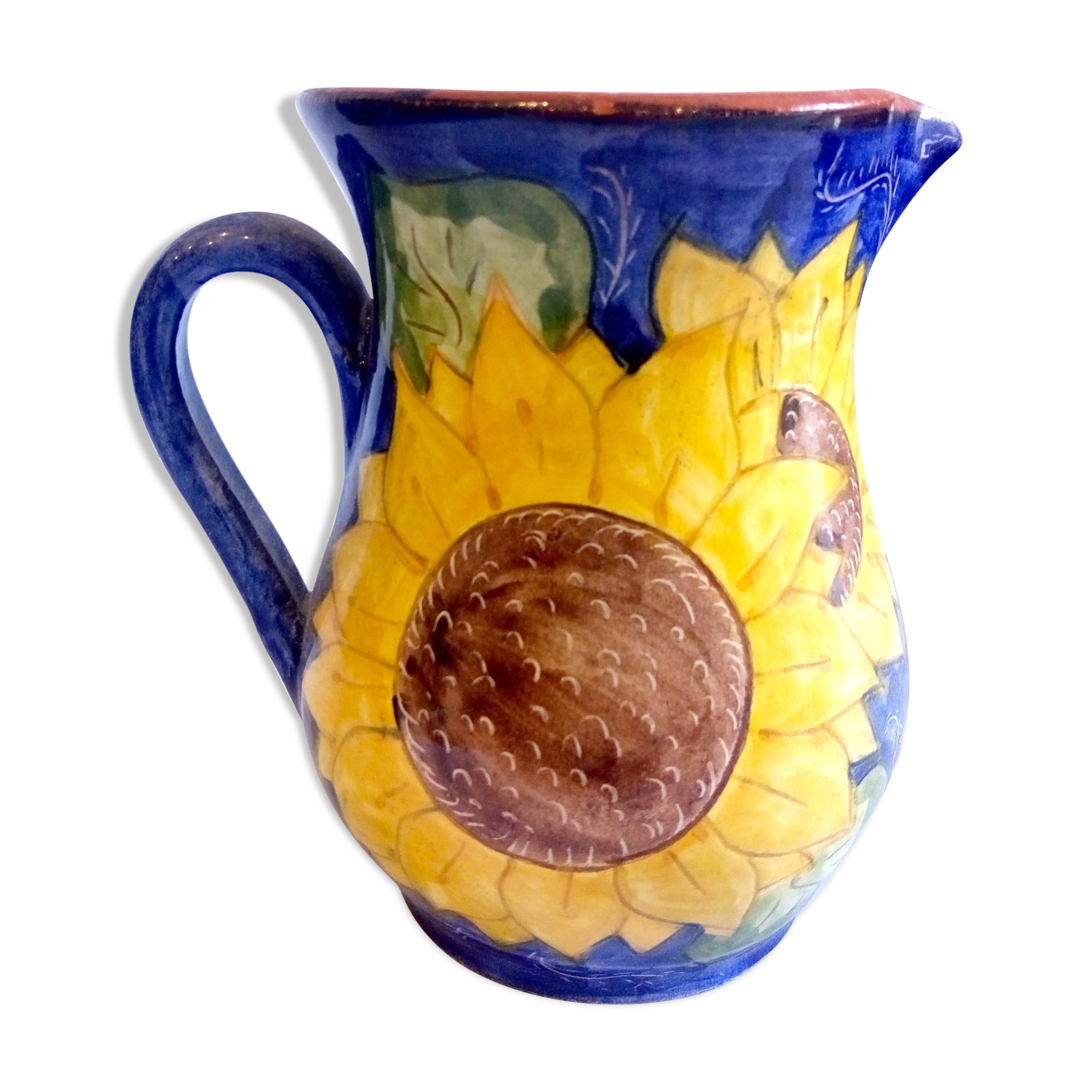 Portuguese pitcher with sunflowers