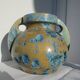 Vase grès de Pierrefonds signature au heaume FH glaçure bleu numéroté 431