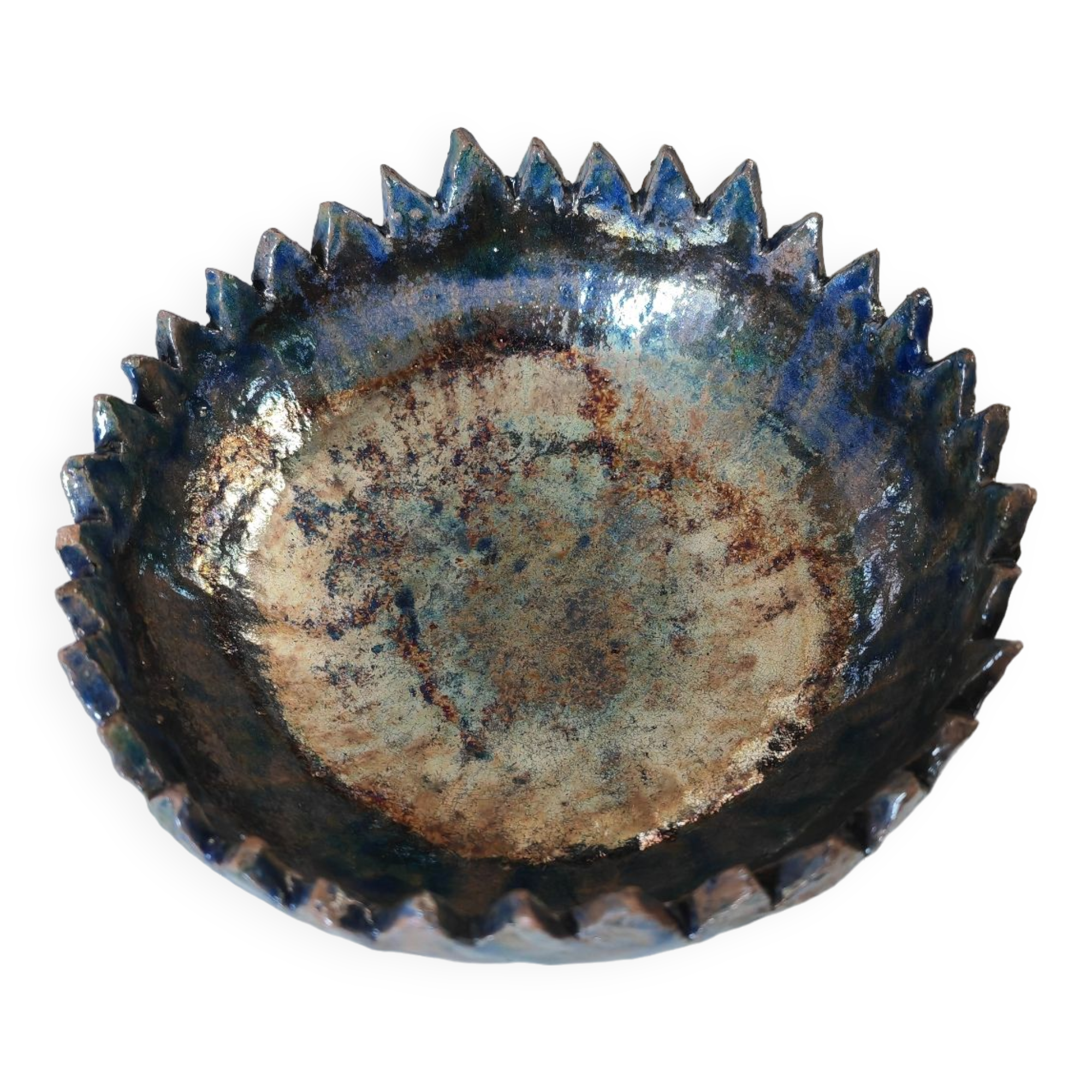 Empty raku pocket bowl