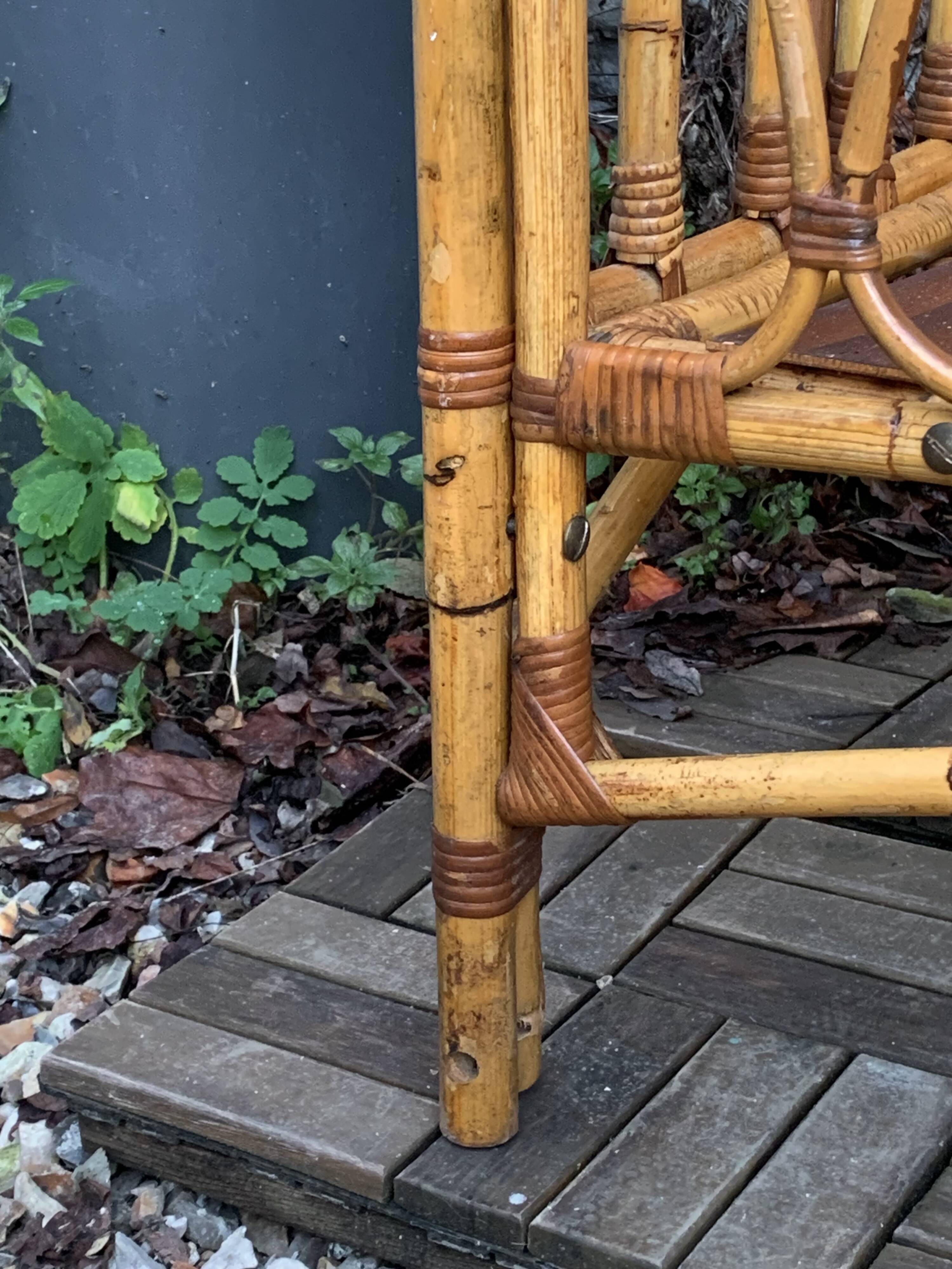 Vintage rattan baby bed 1960
