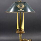 Bronze Bouillotte Lamp in Empire Style with Tin Shade