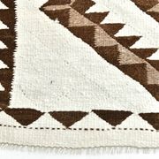 3x12 Geometric Beige & Brown Kilim Runner Rug, 102x357Cm