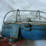 Lampe hublot applique plafonnier 1970 en métal et verre TH