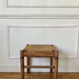 Straw and old wood stool