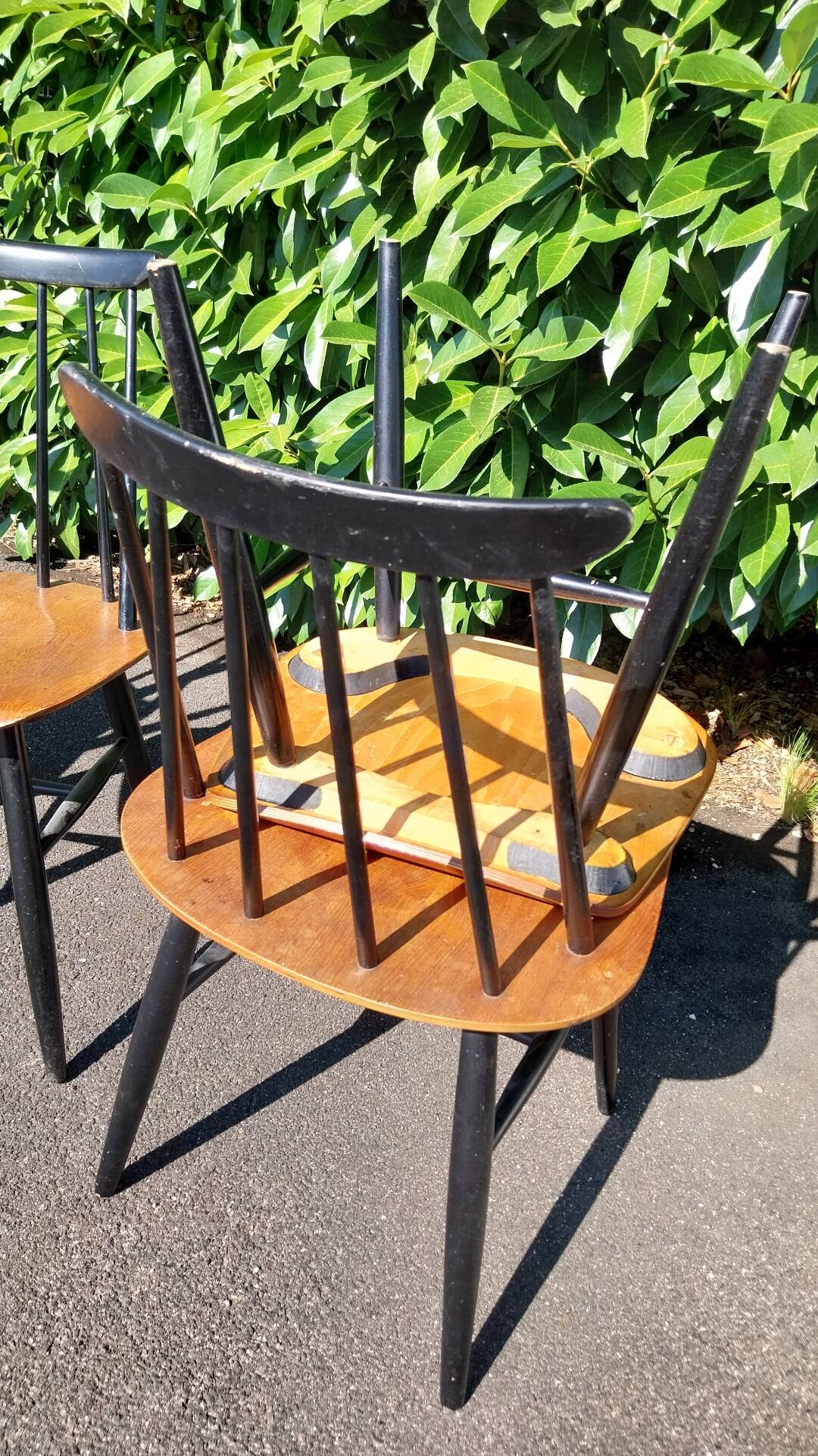 5 chaises Asko Finlande scandinave années 60