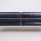 Hynek gottwald black sofa made in 1930s czechia reupholstered