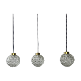 Lot 3 round lamps in vintage glass