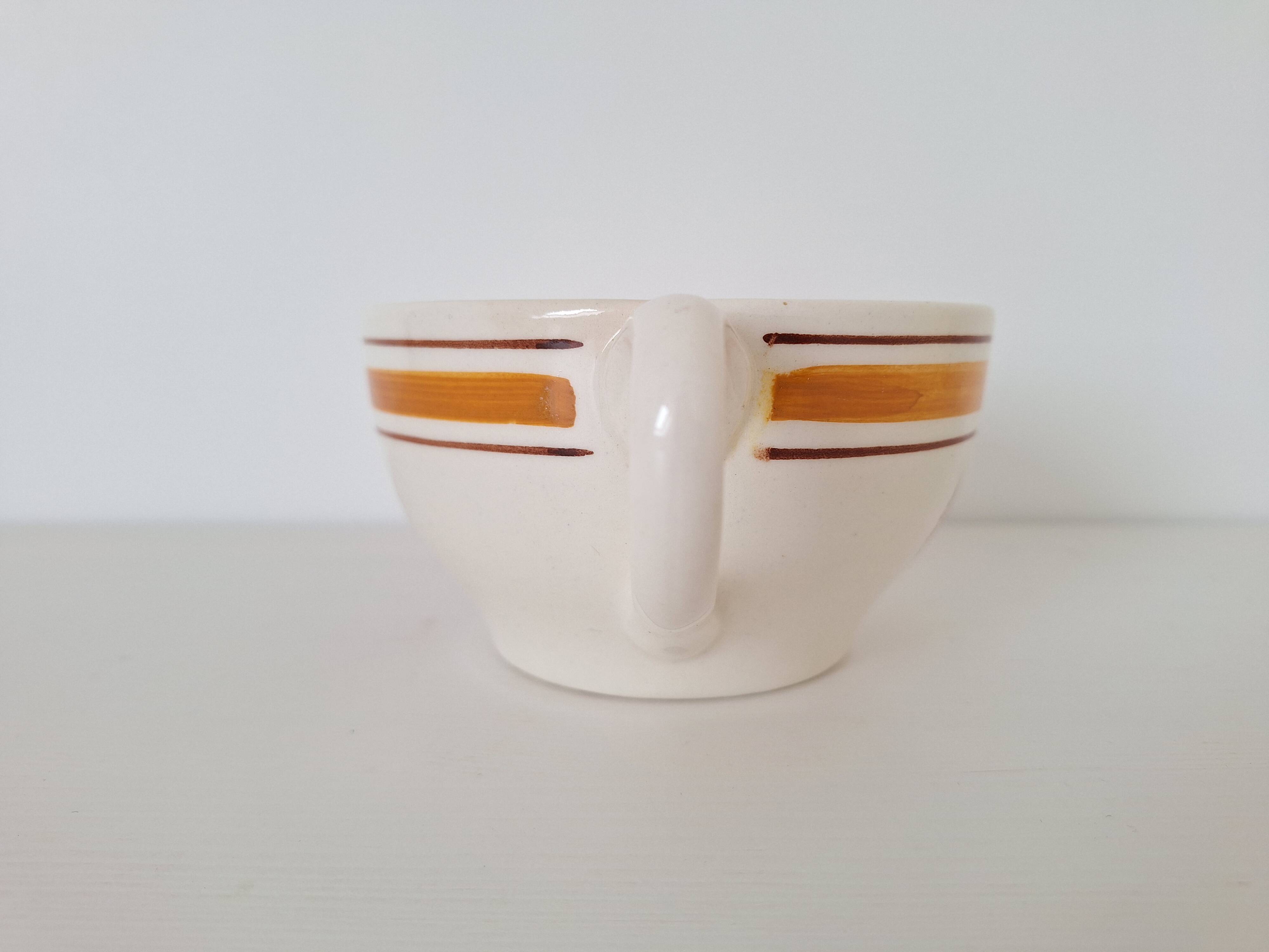 Saucière Gien marron et orange modèle Ladon