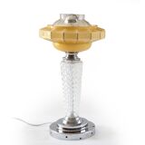 Art Deco glass and chrome lamp