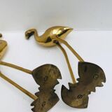 Pair brass 50s herons