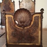 Commode à tiroirs ancienne en noyer italien du XIXe siècle