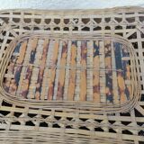 Small vintage basket suitcase wicker splices