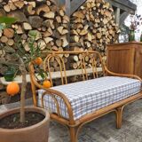 Vintage wicker bench