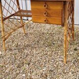 Rattan desk by Louis Sognot