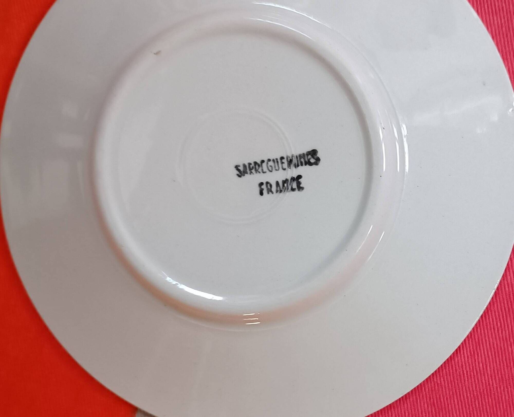 6 saucers Sarreguemines