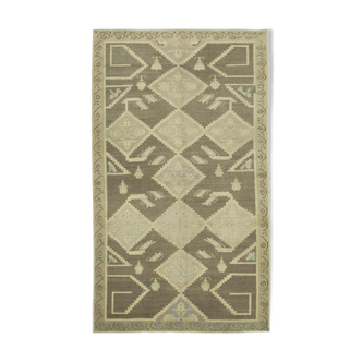 1970s handwoven antique anatolian beige rug 144 cm x 244 cm