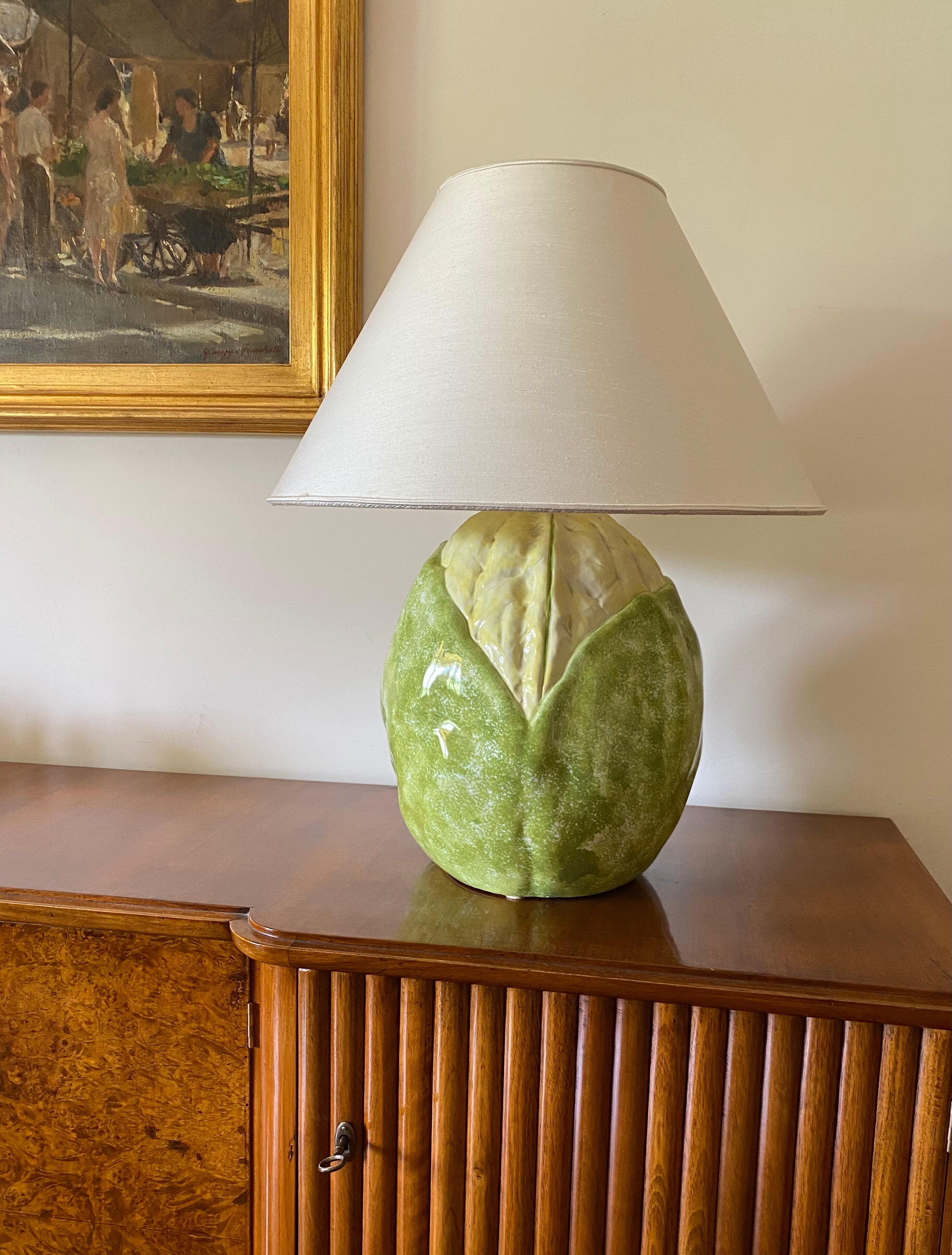 Ceramic cauliflower-shaped lamp base, Italy 1970s