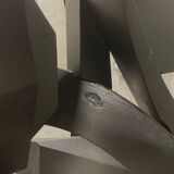 Large abstract sculpture in painted wood