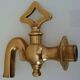Old fountain tap for garden in brass, 4 parts