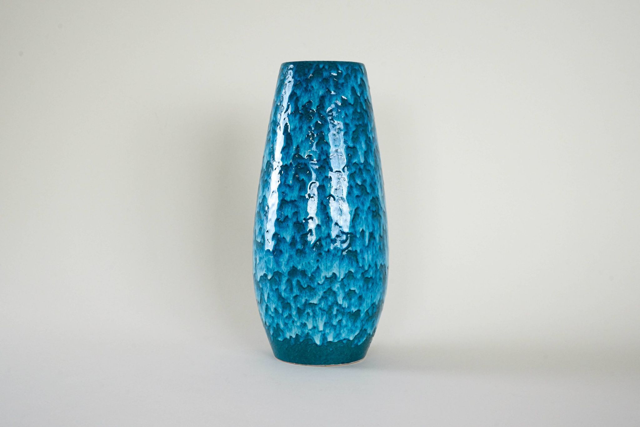 Blue ceramic vase, German design, 1960s, made in Germany