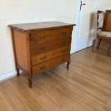 Commode vintage en bois massif, style Louis XV