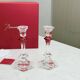 Baccarat Harcourt Candlesticks, Red Knob – Pair, 22 cm