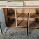 Modernist buffet in almond green & vermilion red 50