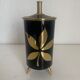 Porte-cigarettes vintage 1960 tripode noir doré boîte - 16 x 7 cm
