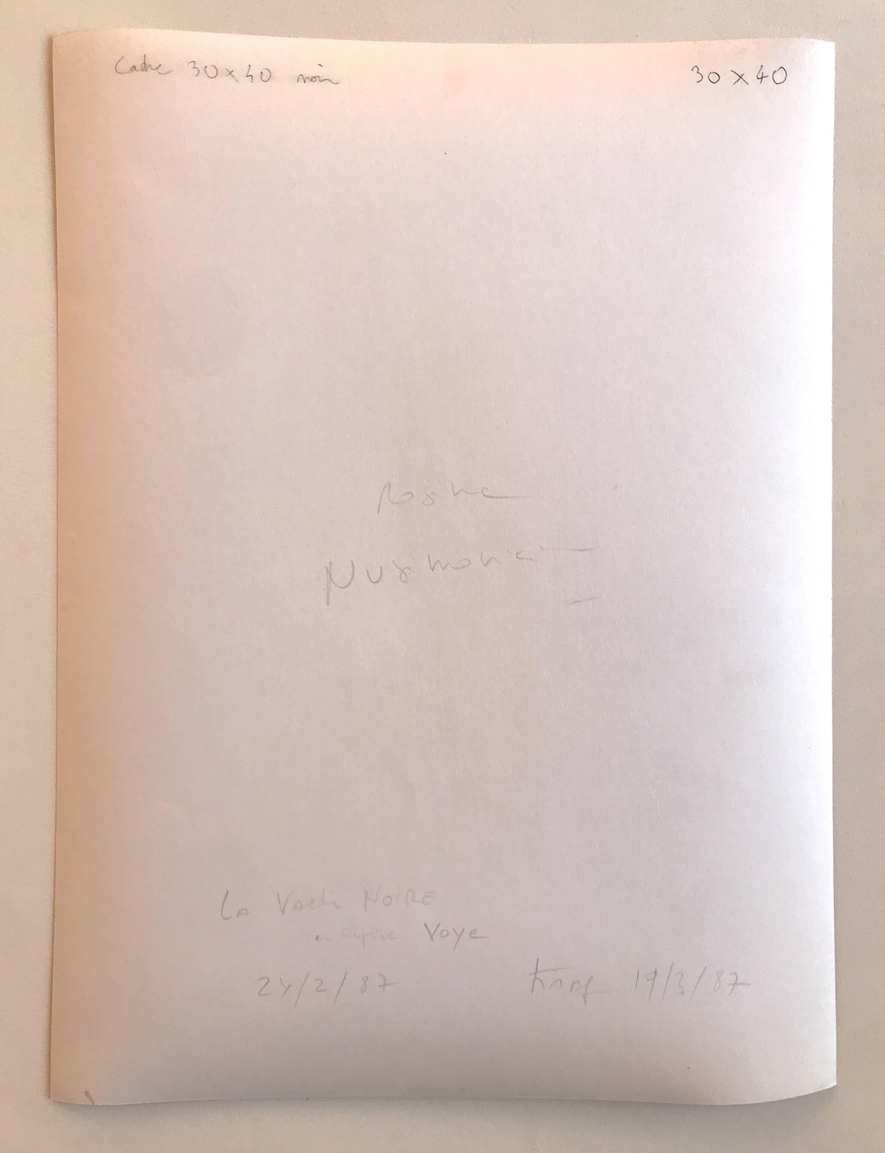 Rosine nusimovici, untitled (the black cow), 1987. black and white silver print