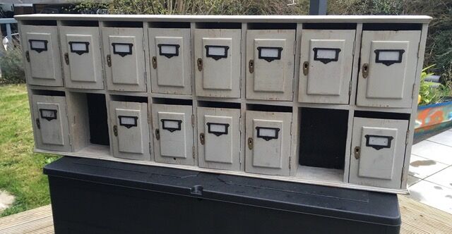 Row of old mailboxes